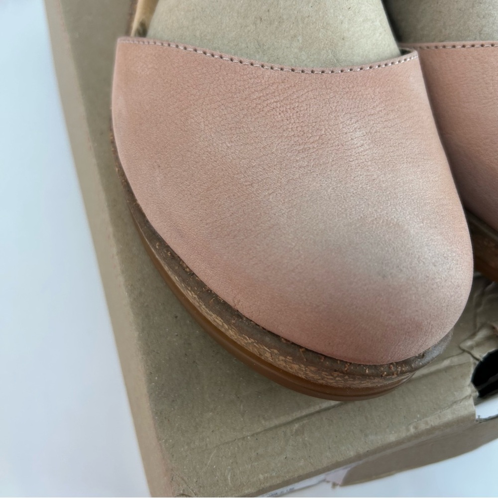 El Naturalista Peach Leather Cork Wedge Sandals Size 42 or US 11 - Picture 8 of 15